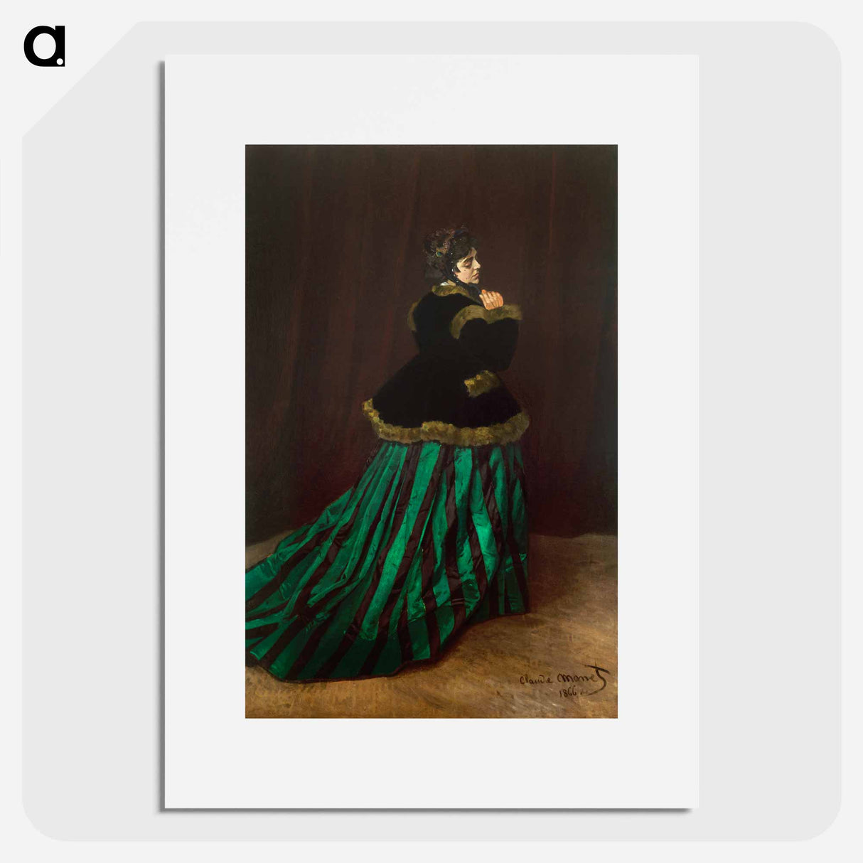 アートポスター-Camille (The Woman in the Green Dress) - クロード モネ Poster.