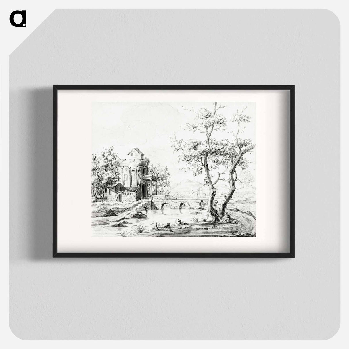 Landscape with fantastic ruin - ジャン ベルナール Poster.