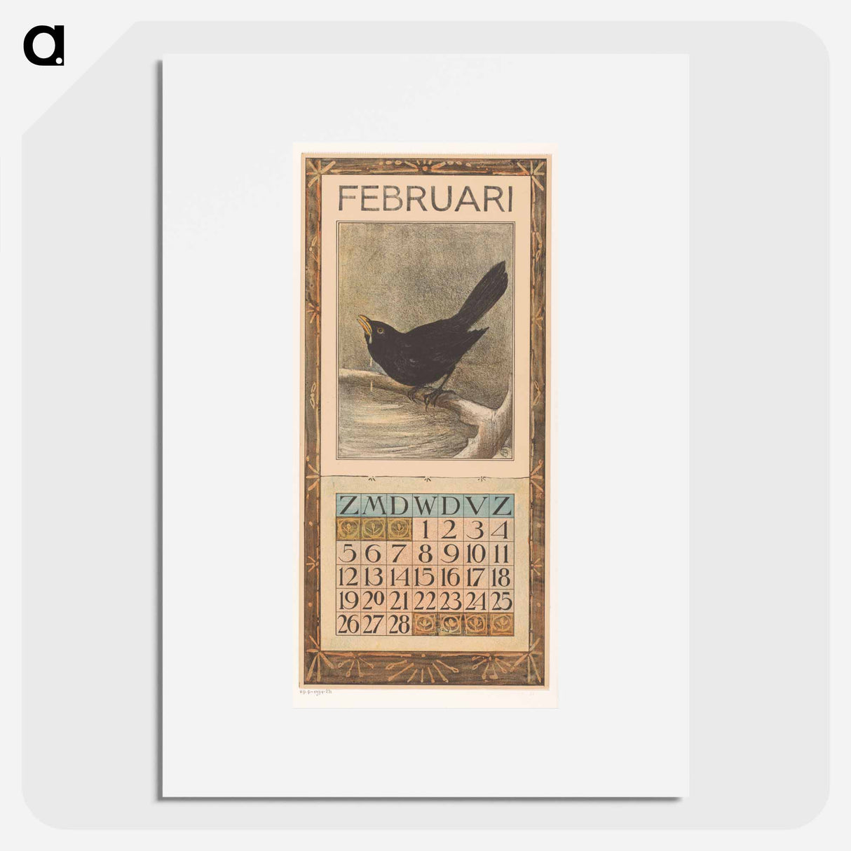 Calendar February with Merel - Theo van Hoytema Poster.