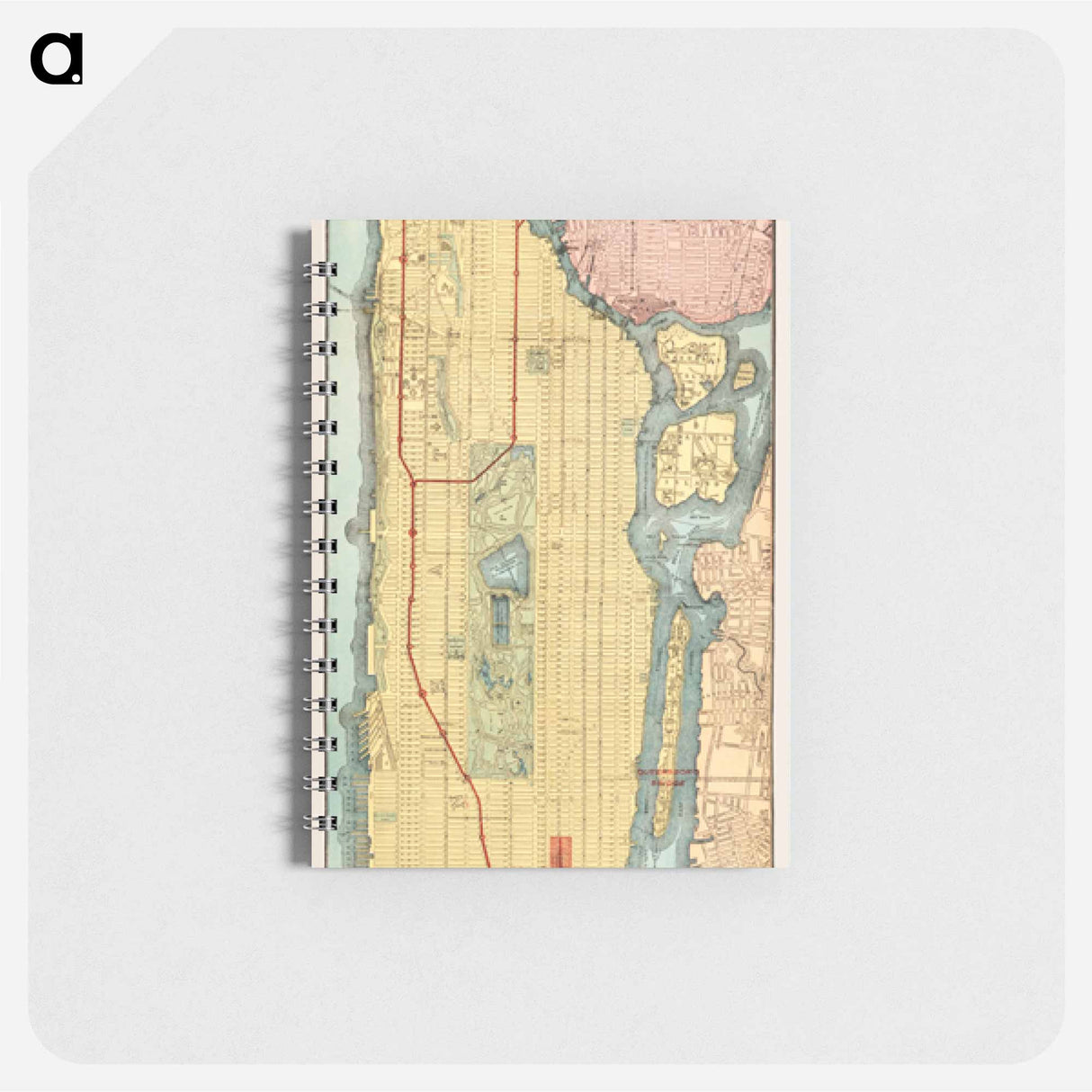 Rapid transit map of Manhattan and adjacent districts of New York City - アンティーク地図 Memo.