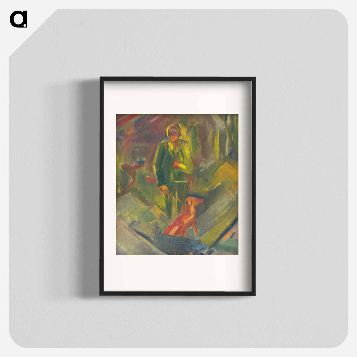 Standing hunter with a dog - アーノルド ピーター ワイズ クビンチャン Poster.