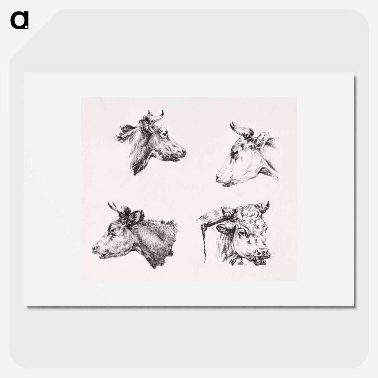 Four bull heads - ジャン ベルナール Poster.