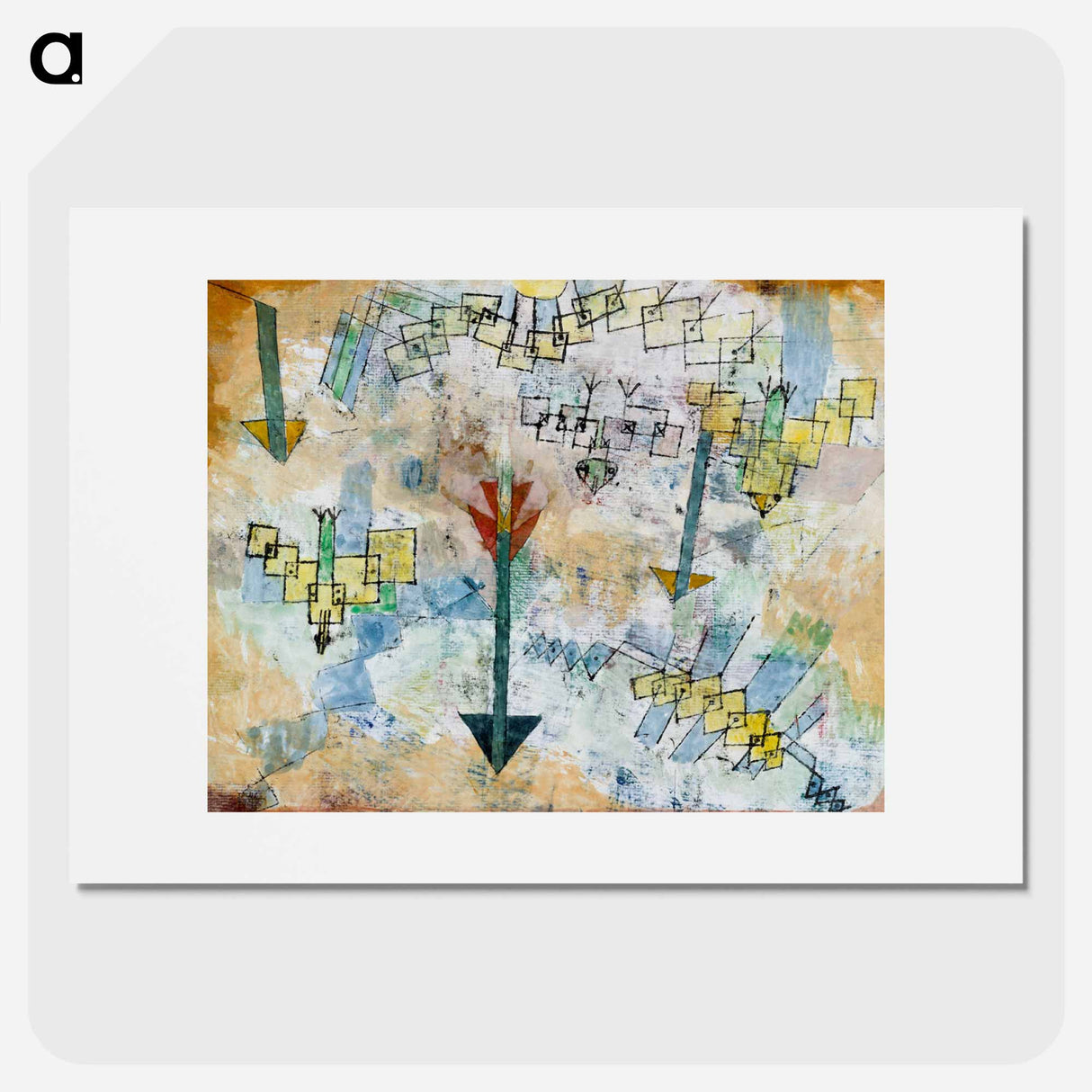 アートポスター-Birds Swooping Down and Arrows
- パウル クレー Poster.