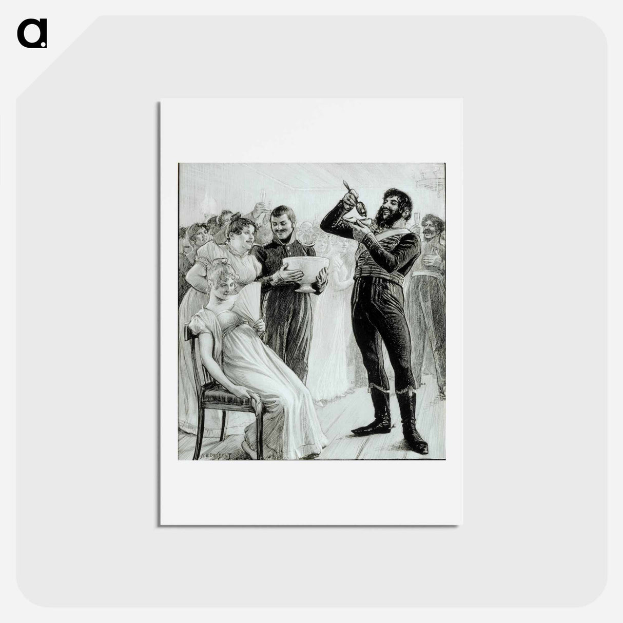 ja viiniä sen täynnä toi ja lähtömaljan joi - アルバート エーデルフェルト Postcard.