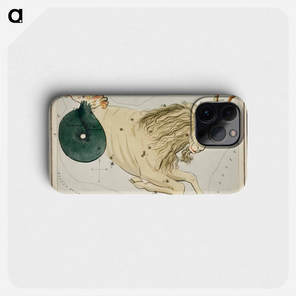 Sidney Hall’s astronomical chart illustration of the zodiac Capricornus - アンティーク地図 Phone Case.