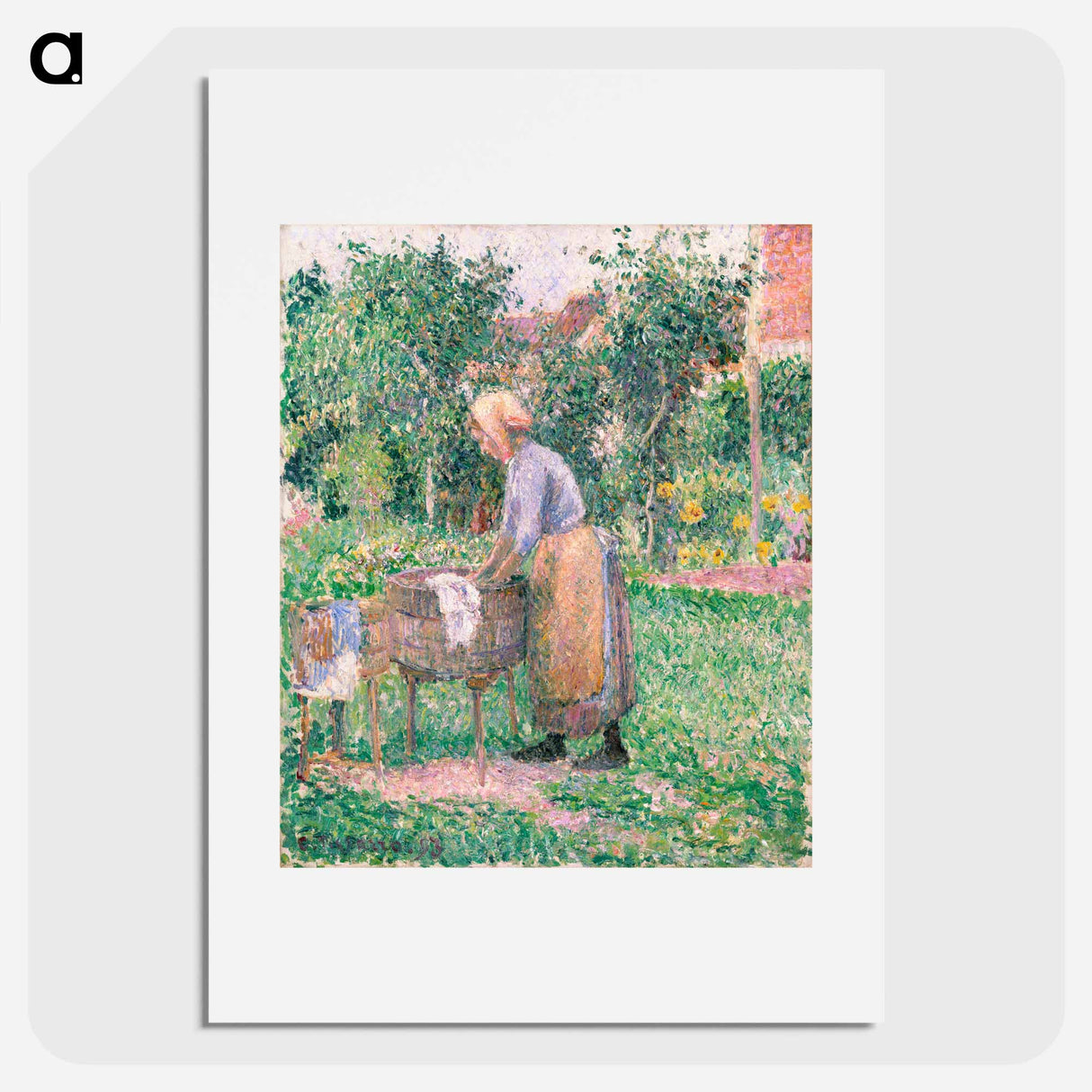 アートポスター-A Washerwoman at Éragny - カミーユ ピサロ Poster.