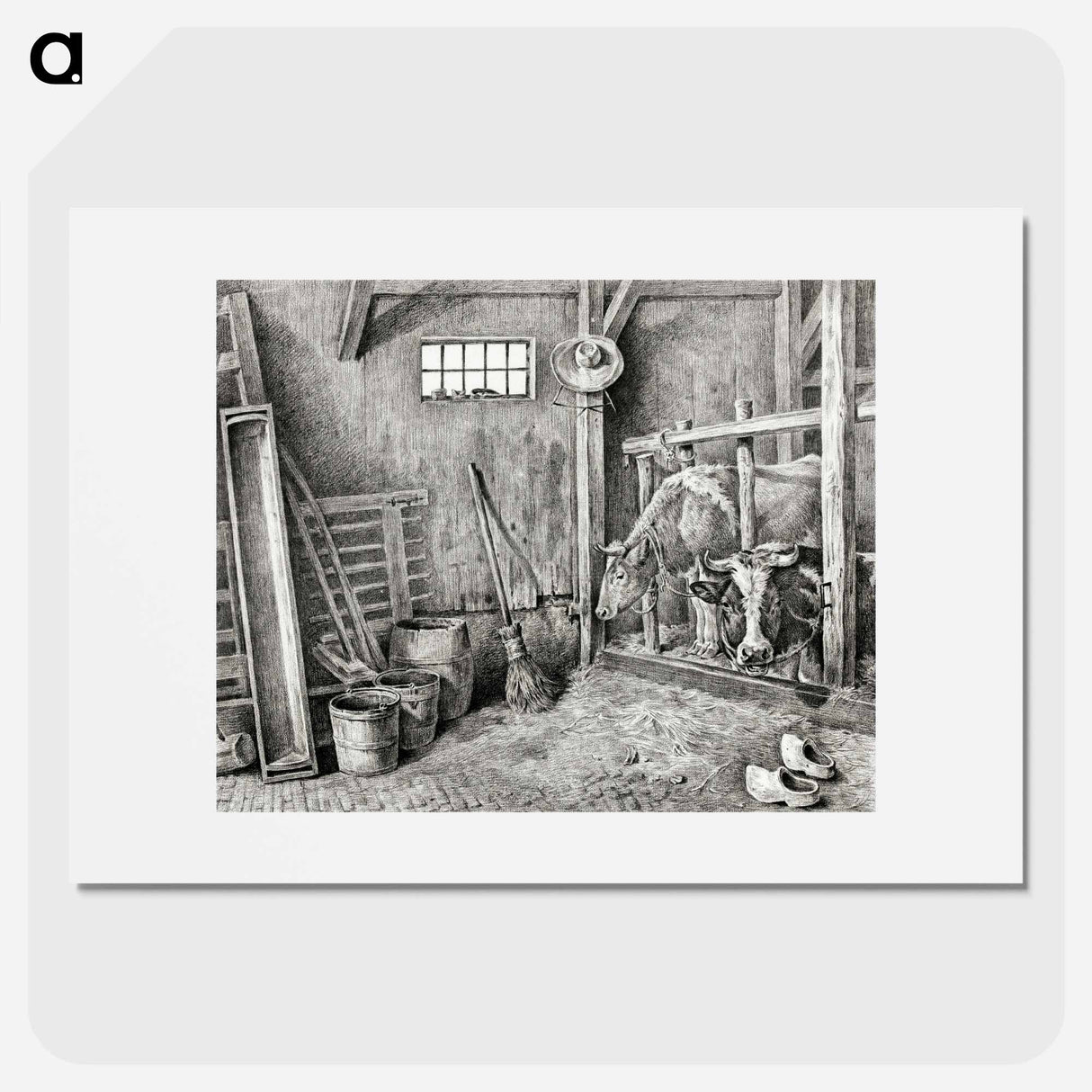 Two cows - ジャン ベルナール Poster.