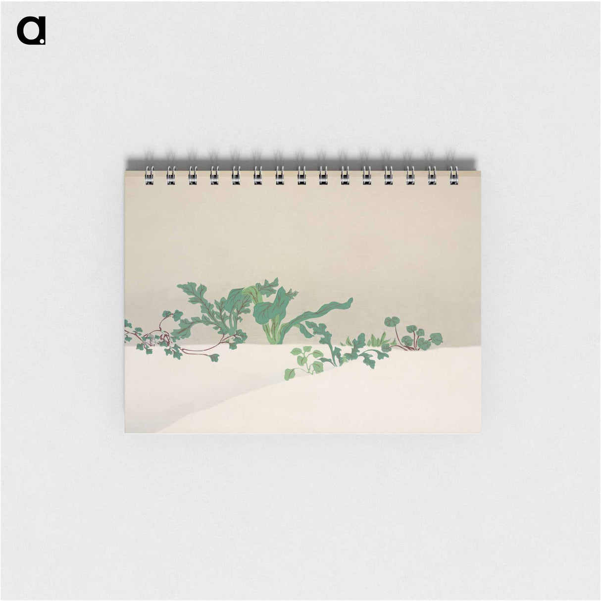 Green plants from Momoyogusa–Flowers of a Hundred Generations - 神坂 雪佳 Memo.