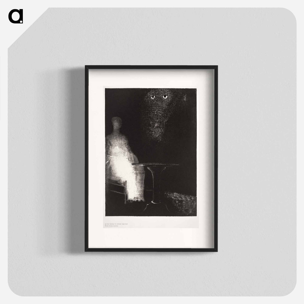 アートポスター-Below, I Saw the Vaporous Contours of a Human Form - オディロン ルドン Poster.