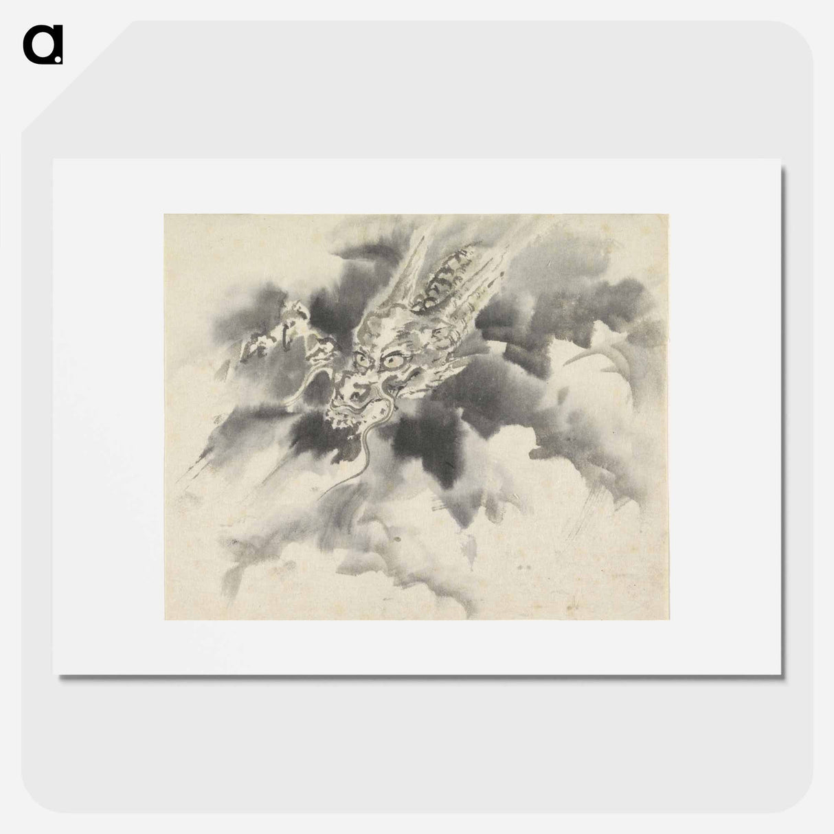アートポスター-Draak en wolken - 歌川 国芳 Poster.