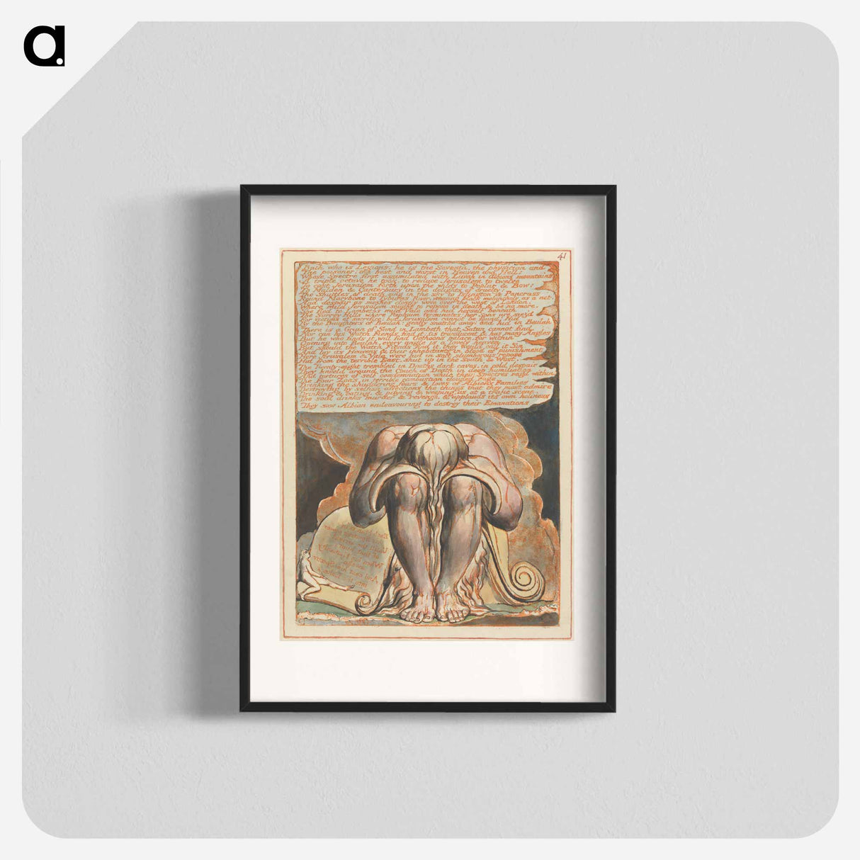 アートポスター-Jerusalem, Plate 41, "Bath who is Legions" - ウィリアム ブレイク Poster.