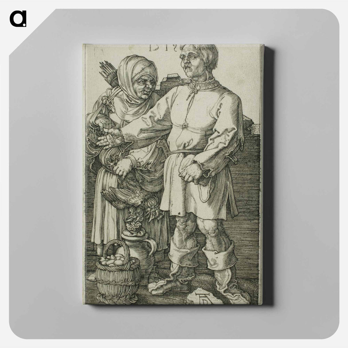 The Peasant and His Wife at Market - アルブレヒト デューラー Canvas.