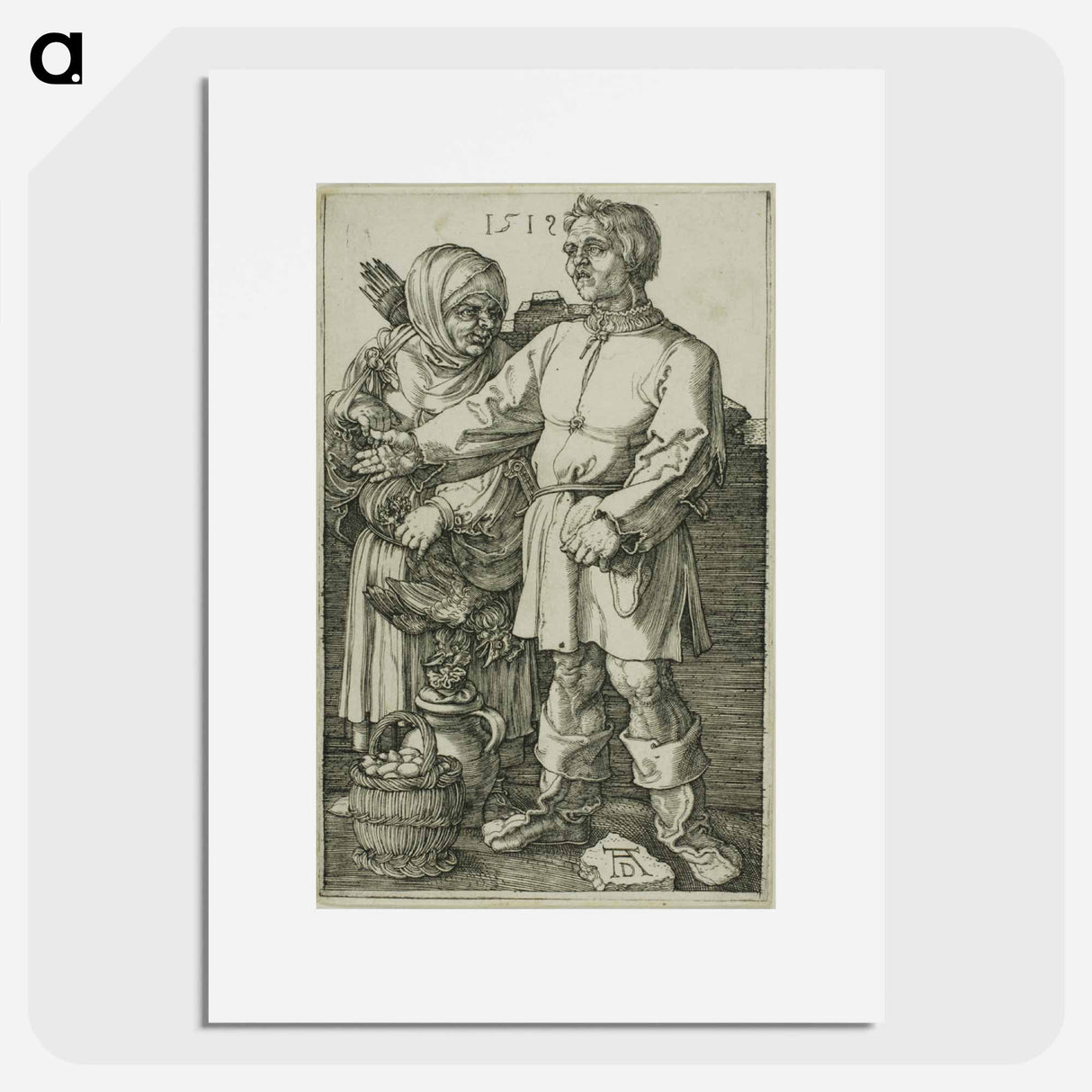 The Peasant and His Wife at Market - アルブレヒト デューラー Poster.