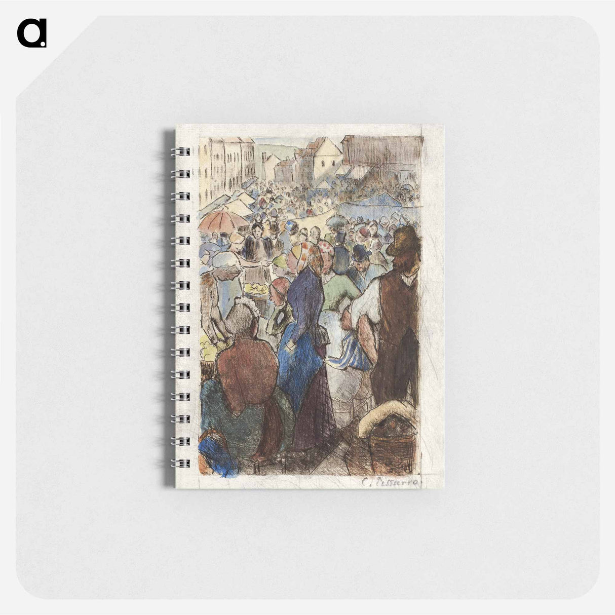 The Market at Gisors; Rue Cappeville - カミーユ ピサロ Memo.