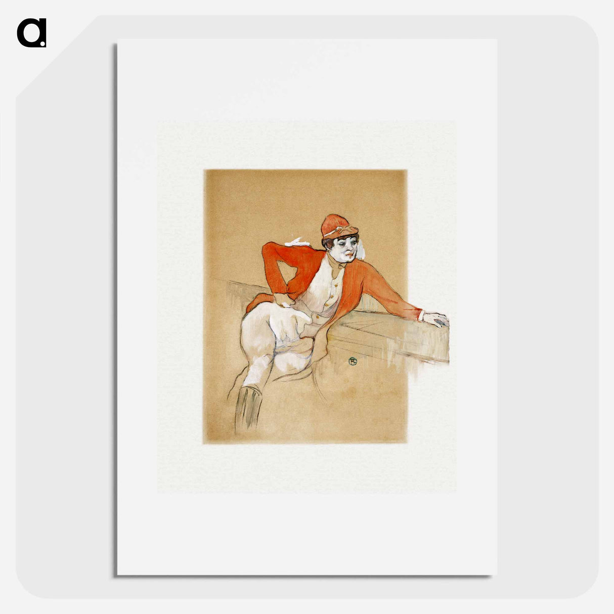 La Macarona in the Costume of a Jockey - Henri de Toulouse-Lautrec Poster.