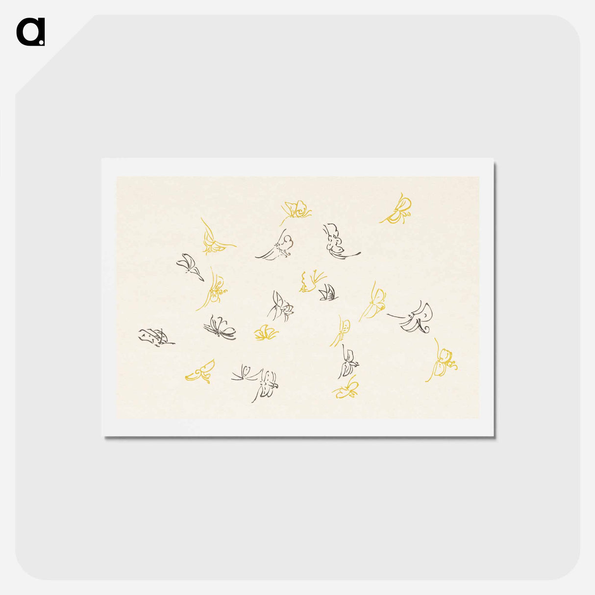 アートポストカード-One Thousand Butterflies - 神坂 雪佳 Postcard.