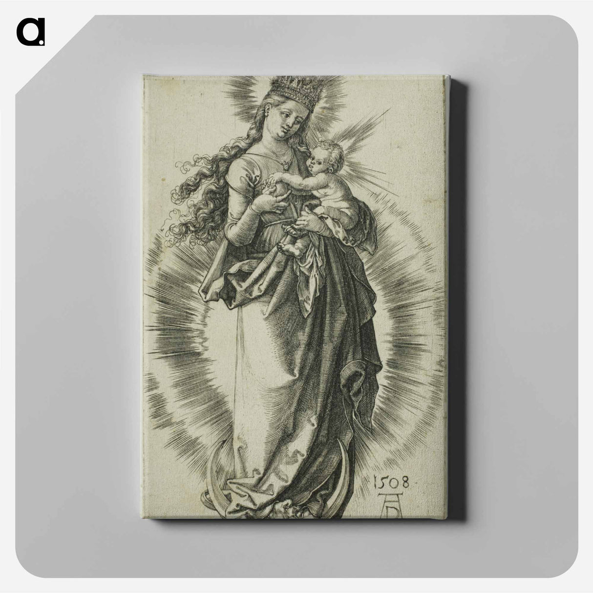 The Virgin on the Crescent with a Crown of Stars - アルブレヒト デューラー Canvas.