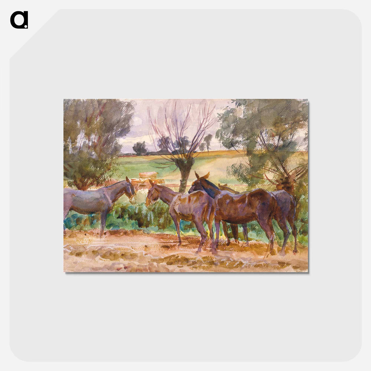アートポストカード-Mules - ジョン シンガー サージェント Postcard.