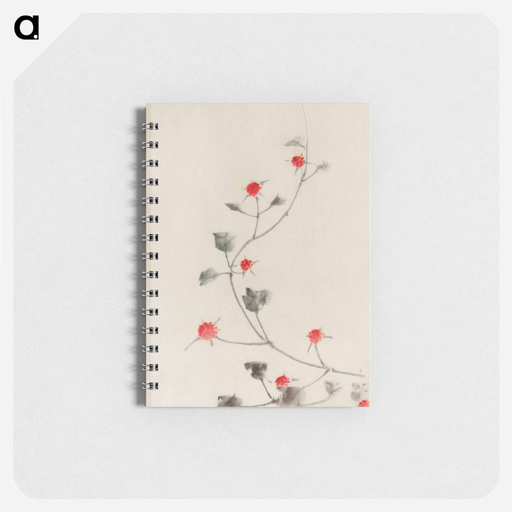 Small Red Blossoms on a Vine - 葛飾 北斎 Memo.