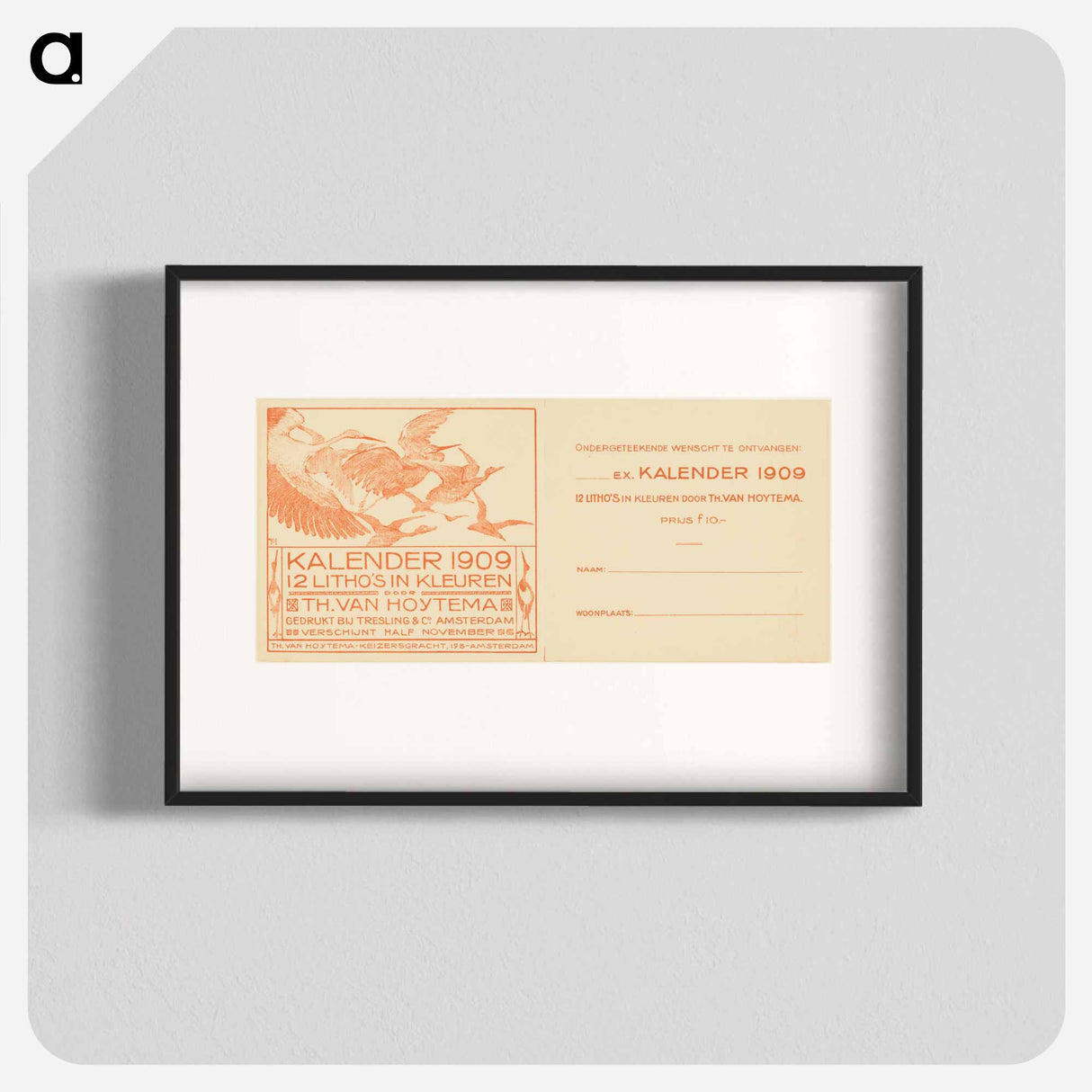 Drawing for calendar 1909 by Theo van Hoytema - Theo van Hoytema Poster.