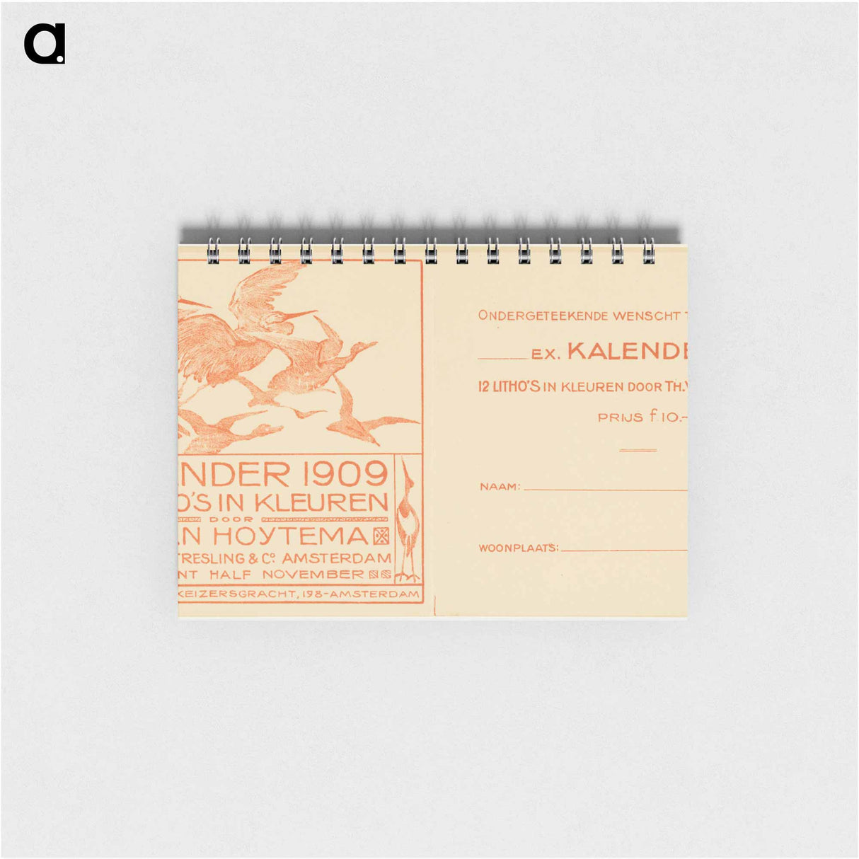 Aankondiging voor kalender 1909 by Theo van Hoytema - テオ ヴァン ホイテマ Memo.