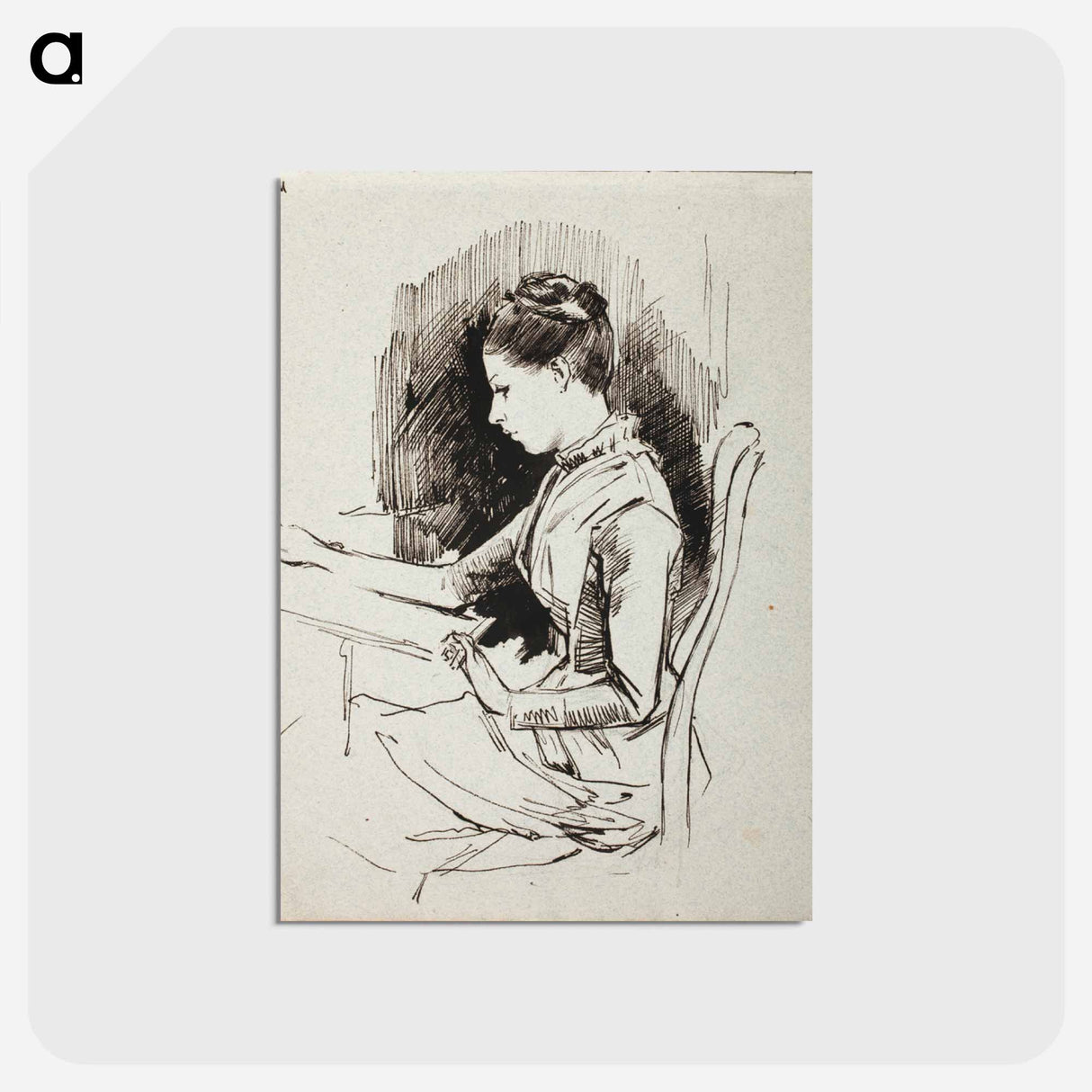 アートポストカード-Annie Edelfelt, taiteilijan sisar - アルバート エーデルフェルト Postcard.