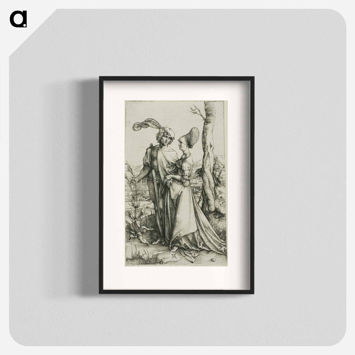 Young Couple Threatened by Death (The Promenade) - アルブレヒト デューラー Poster.