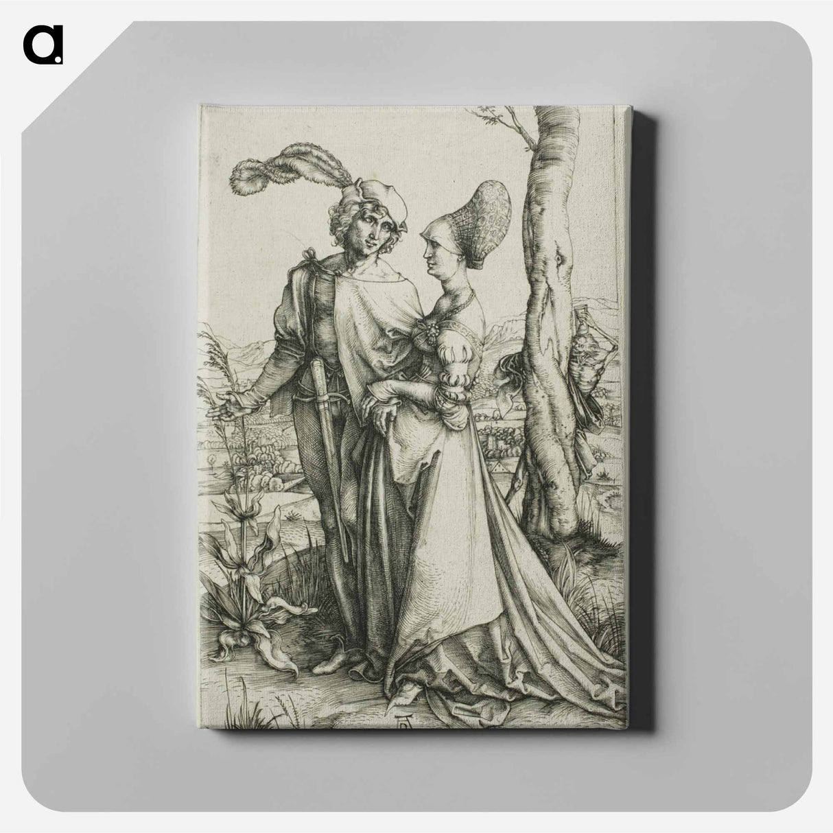 Young Couple Threatened by Death (The Promenade) - アルブレヒト デューラー Canvas.