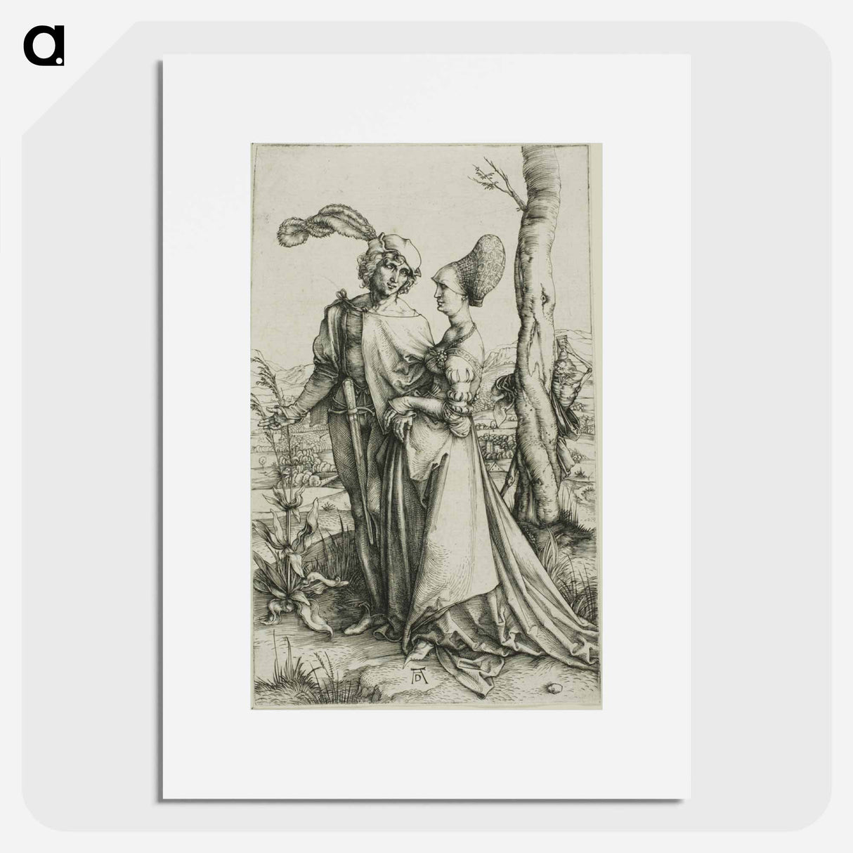 Young Couple Threatened by Death (The Promenade) - アルブレヒト デューラー Poster.