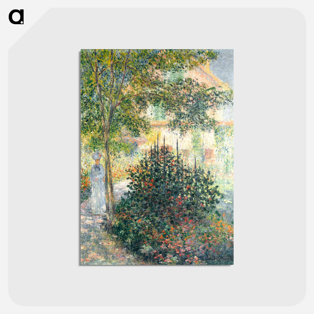 アートポストカード-Camille Monet in the Garden at Argenteuil - クロード モネ Postcard.