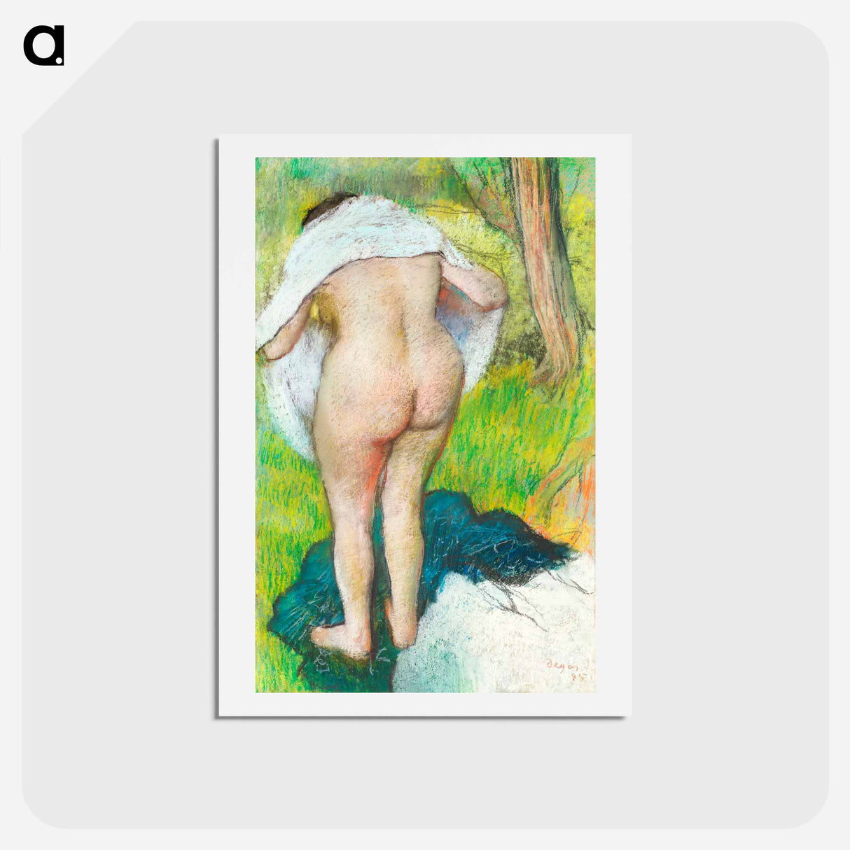 アートポストカード-Girl Drying Herself - エドガー ドガ Postcard.