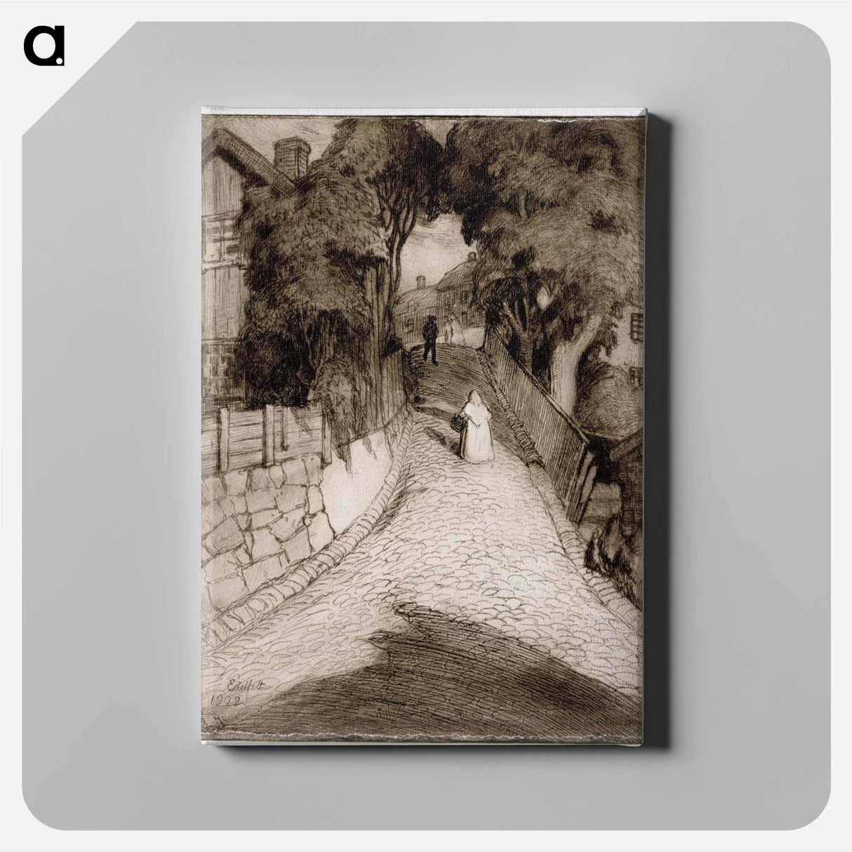 Street in porvoo - アルバート エーデルフェルト Canvas.