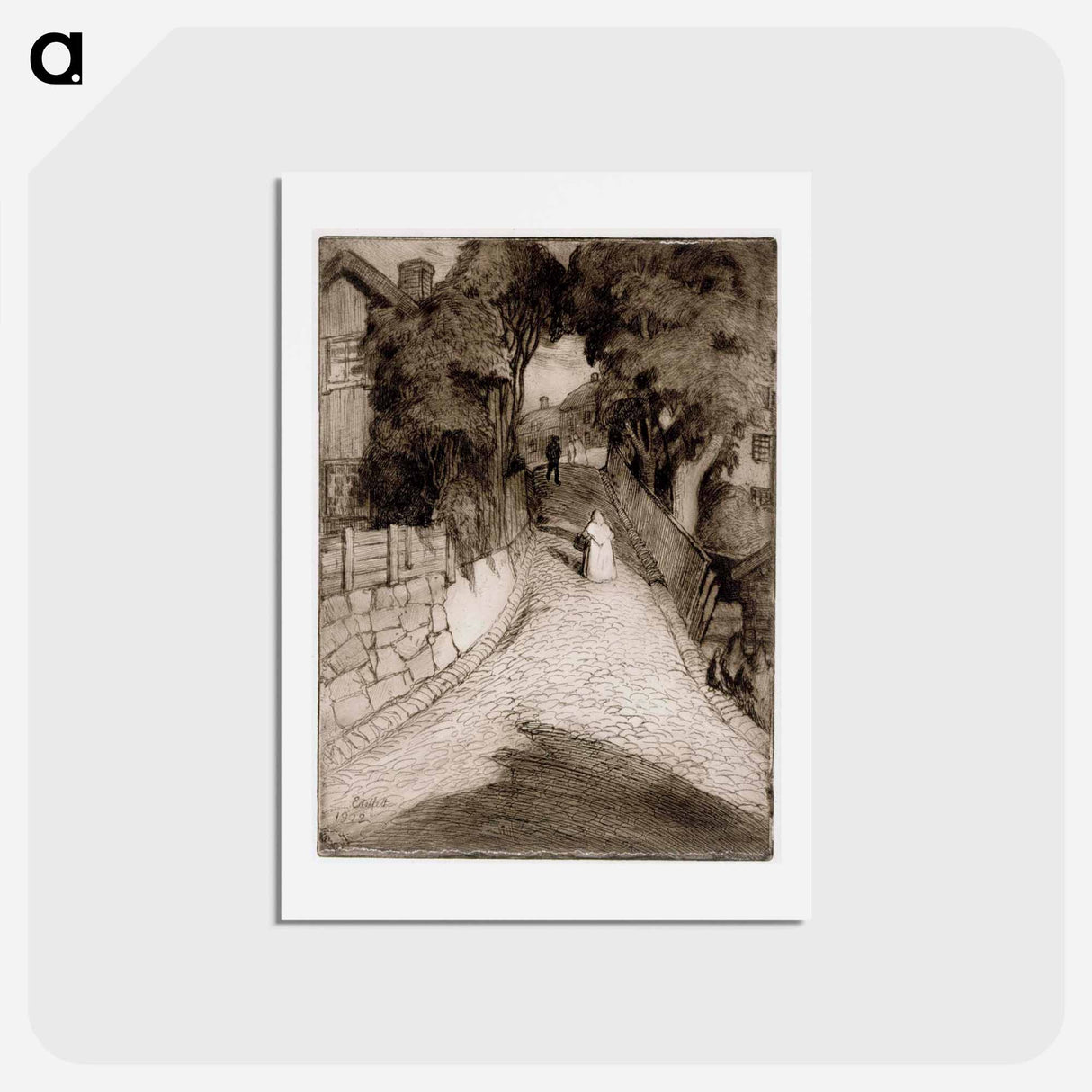 Street in porvoo - アルバート エーデルフェルト Postcard.