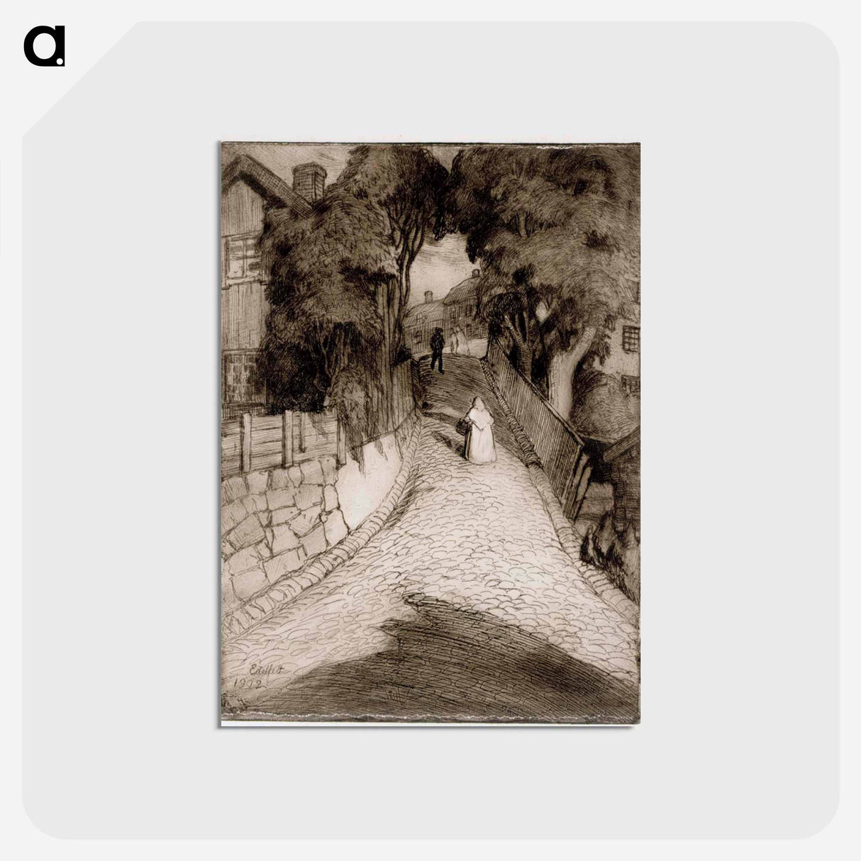 Street in porvoo - アルバート エーデルフェルト Postcard.