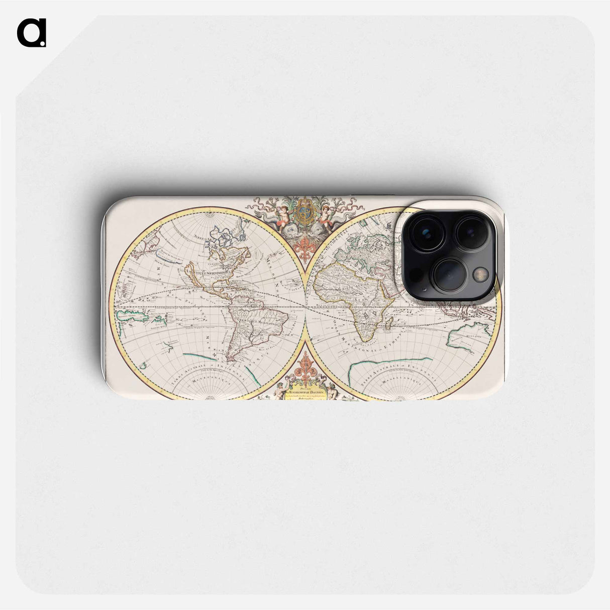 Description generale du globe terrestre et aquatique en deux-plans-hemispheres - アンティーク地図 Phone Case.