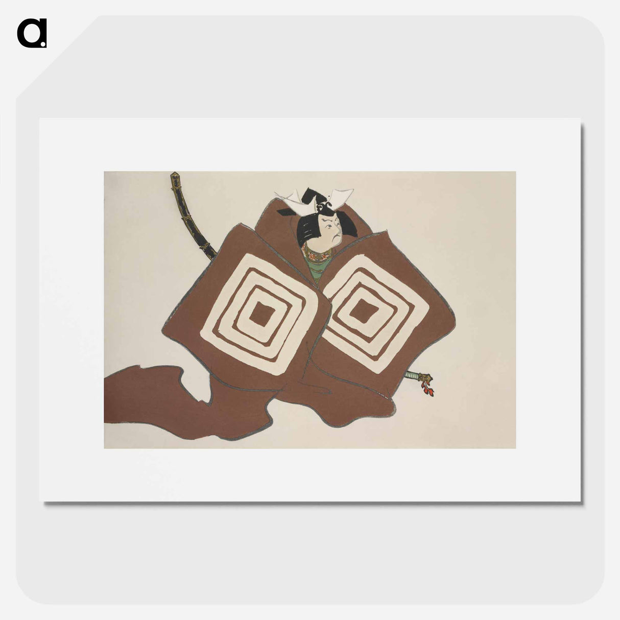 Samurai from Momoyogusa–Flowers of a Hundred Generations - 神坂 雪佳 Poster.