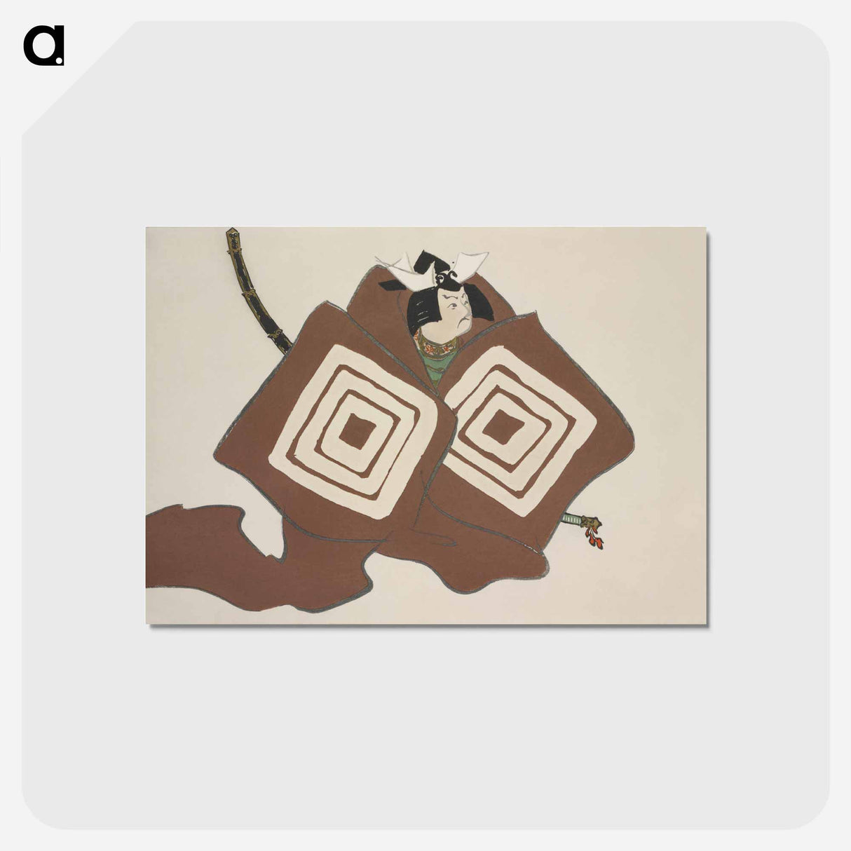 アートポストカード-Samurai from Momoyogusa–Flowers of a Hundred Generations - 神坂 雪佳 Postcard.