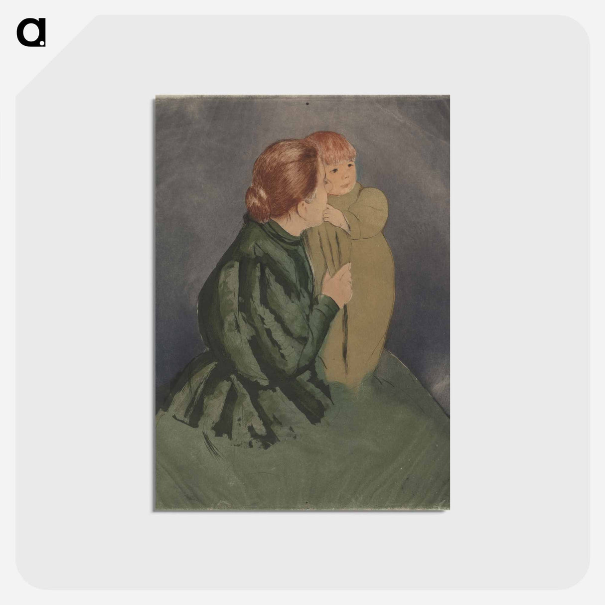 アートポストカード-Peasant Mother and Child - メアリー カサット Postcard.