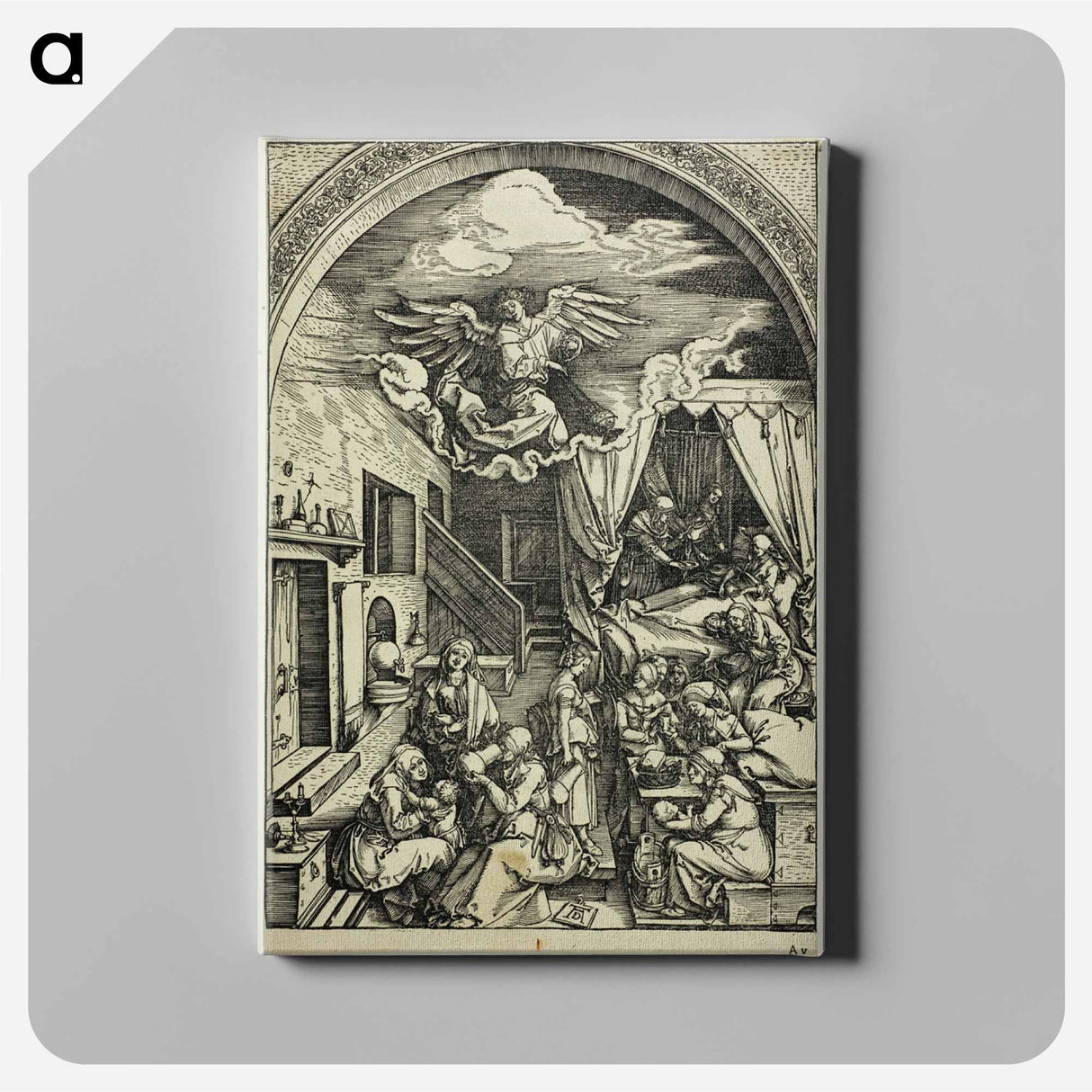 The Birth of the Virgin - アルブレヒト デューラー Canvas.