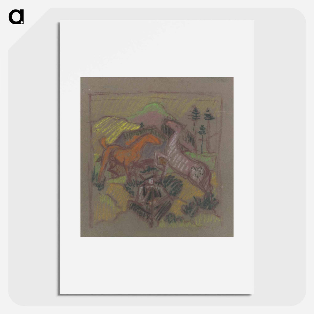 Horses in a pasture - アーノルド ピーター ワイズ クビンチャン Poster.