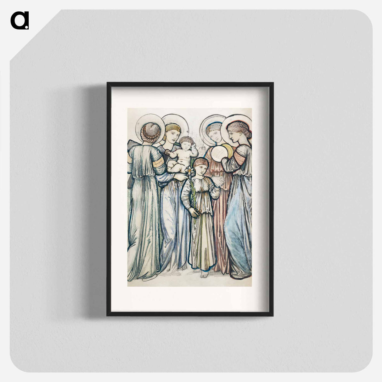 Angels and Children - エドワード バーン ジョーンズ Poster.