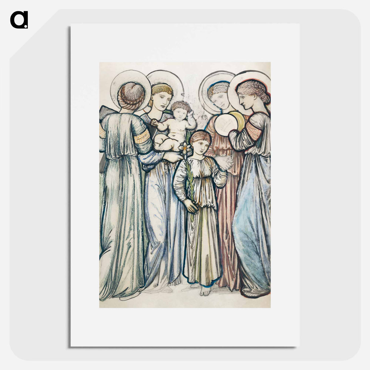 Angels and Children - エドワード バーン ジョーンズ Poster.