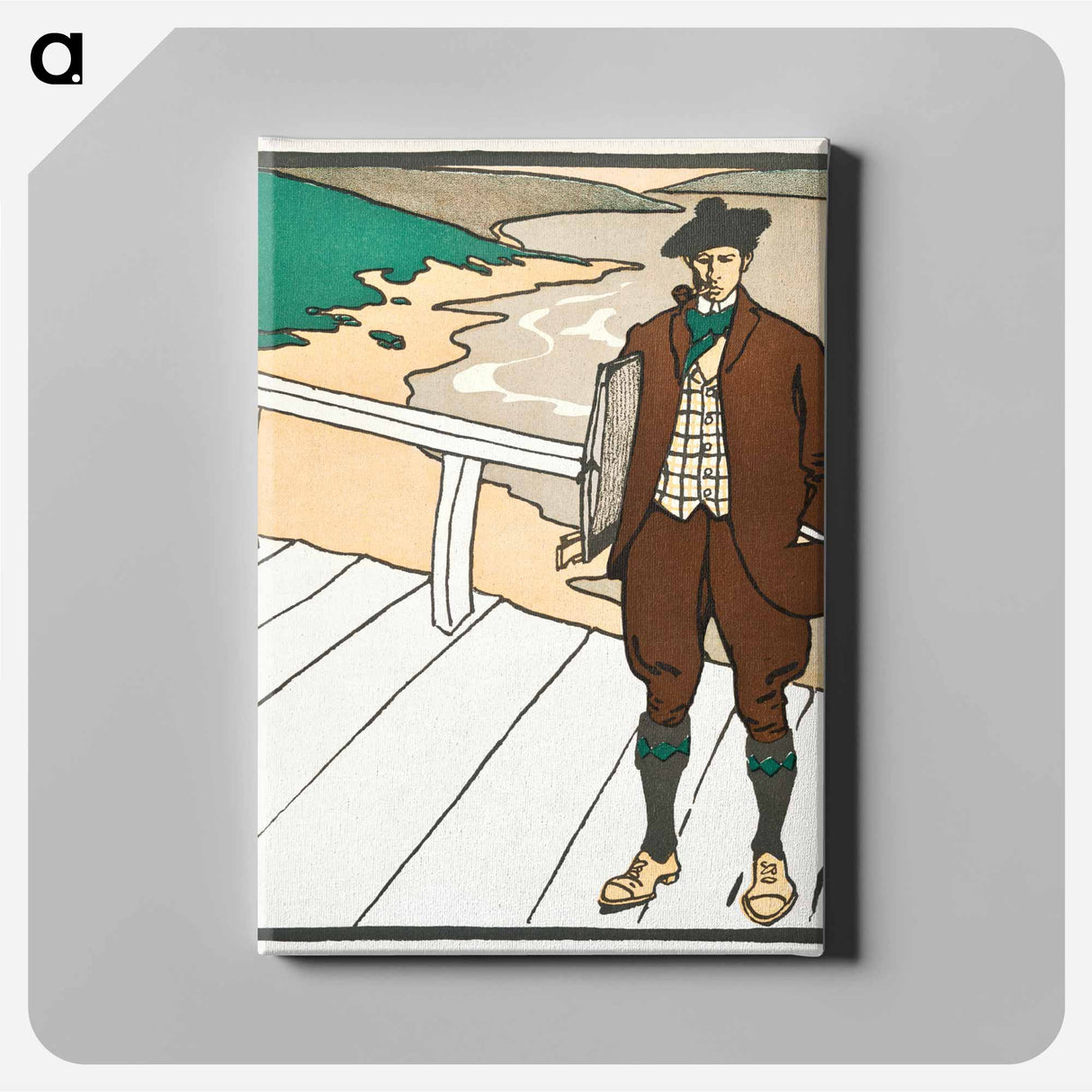 アートパネル-Man smoking a pipe - エドワード ペンフィールド Canvas.