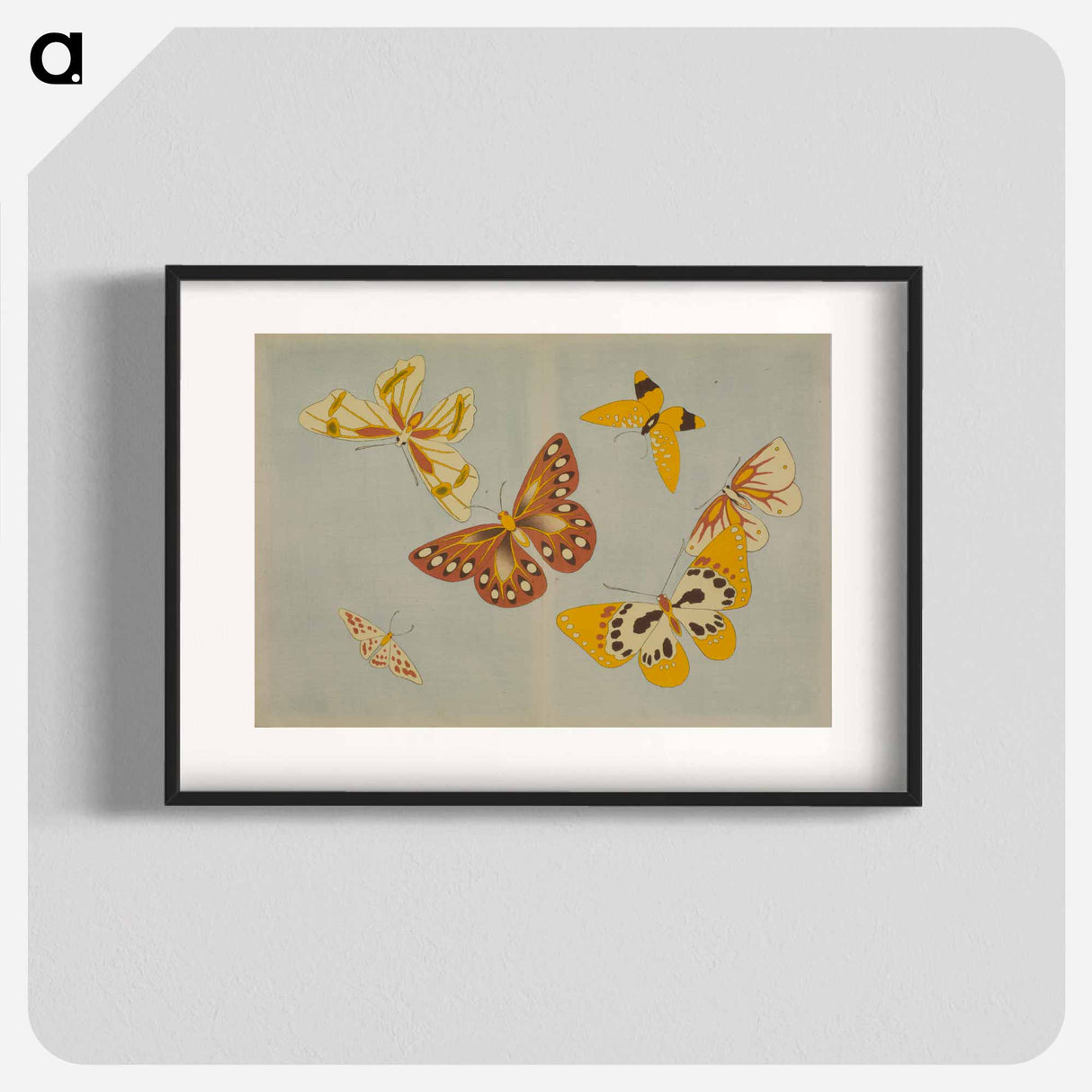 Chō senshu (A Thousand Kinds of Butterflies), Volume 1 - 神坂 雪佳 Poster.