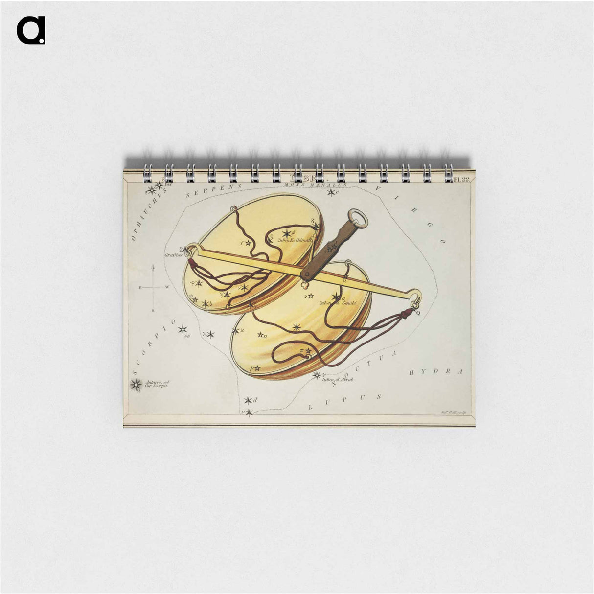 Sidney Hall’s astronomical chart illustration of the Libra - アンティーク地図 Memo.