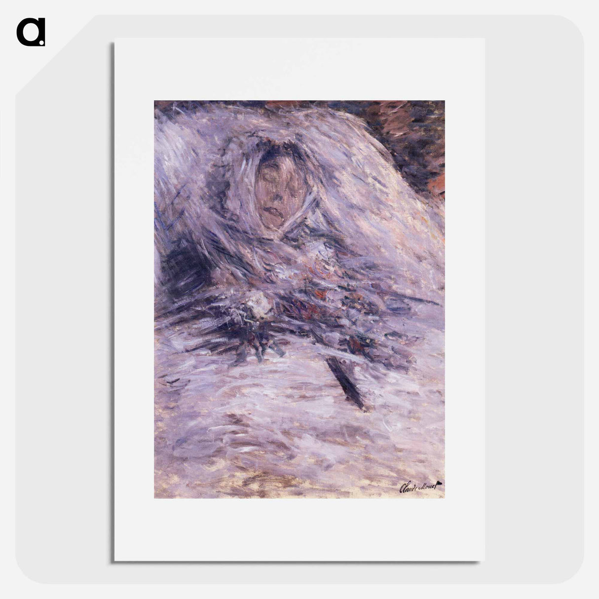 アートポスター-Camille Monet on her deathbed - クロード モネ Poster.