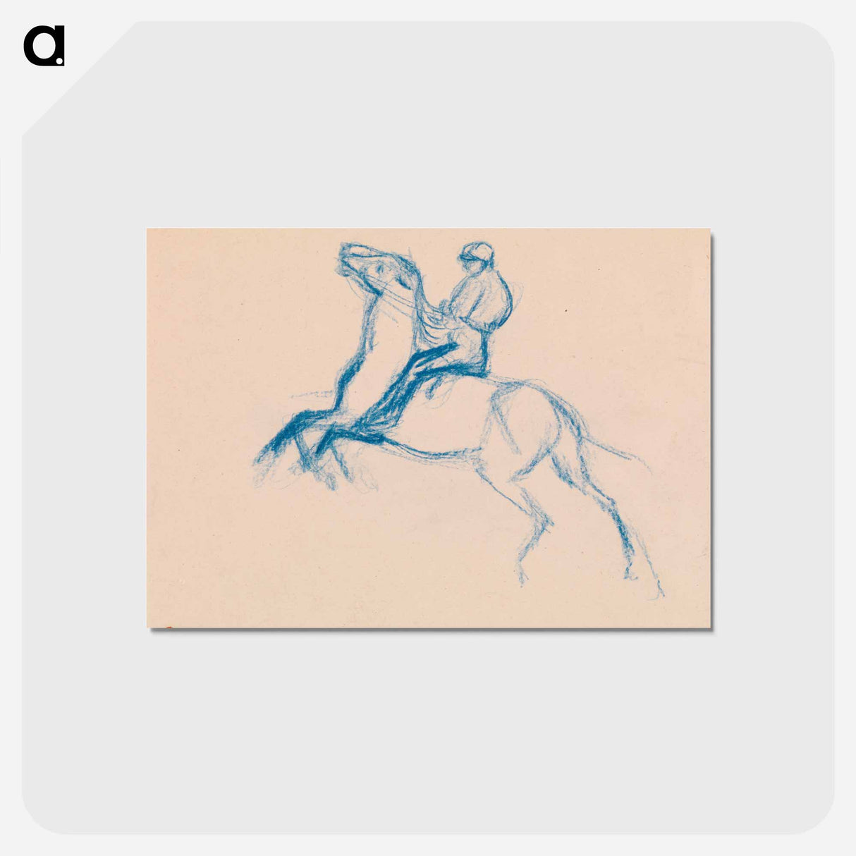 アートポストカード-Jockey on Horse - エドガー ドガ Postcard.