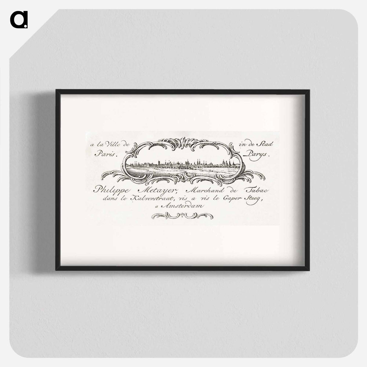 Business card by Philippe Metayer, tobacco merchant - ジャン ベルナール Poster.