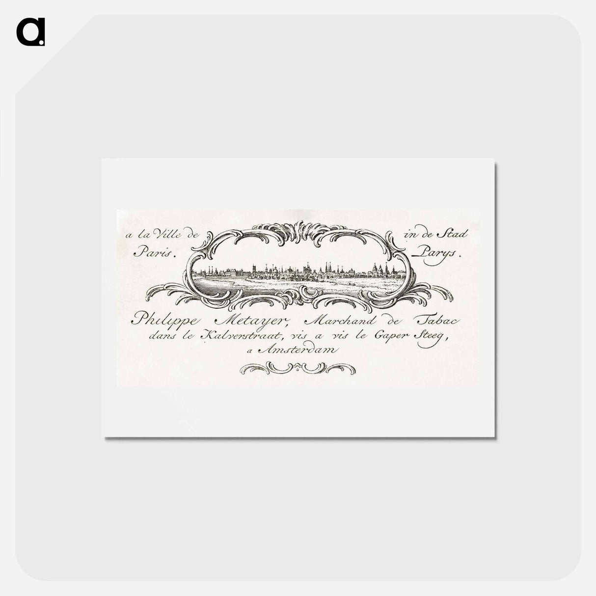 アートポストカード-Business card by Philippe Metayer, tobacco merchant - ジャン ベルナール Postcard.