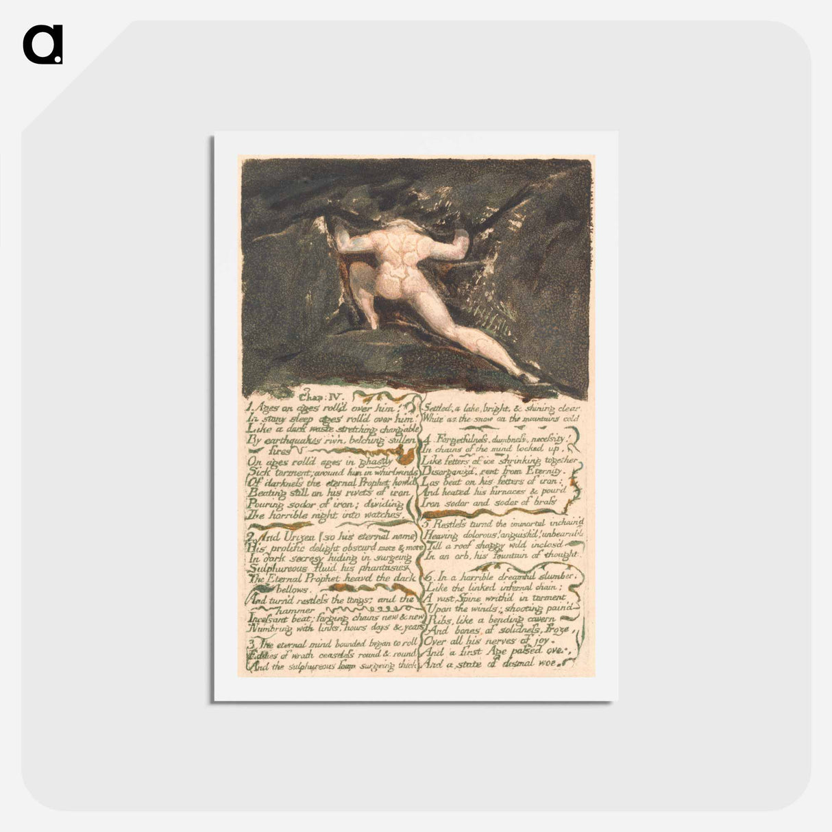 アートポストカード-The First Book of Urizen, Plate 9 - ウィリアム ブレイク Postcard.